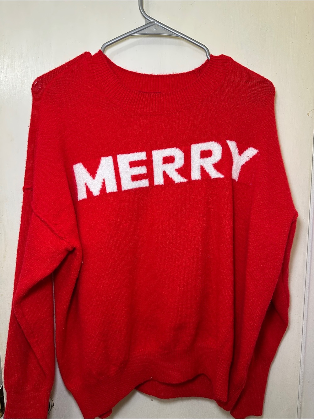 Vince Camuto Red Crewneck Knit Sweater